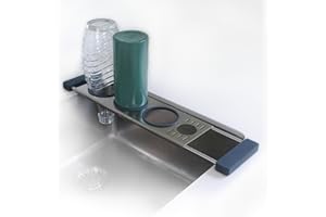 ‎SANNI SHOO Sanni Shoo drip.it Multifunctional Bottle Holder, Stainless Steel Sink Organiser, Universal Bottle Dryer for Drinking Bottles, Baby Bottles and Much More, Extendable 38-57 cm