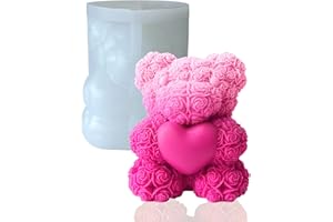 JDH SILICONE stampo candela orsetto,stampi in silicone x candele 3d,stampi per candele fai da te Regali Di Compleanno, Regali Per La Festa Della Mamma,Regali Di Nozze E Vetrine,stampo silicone orsetto grande