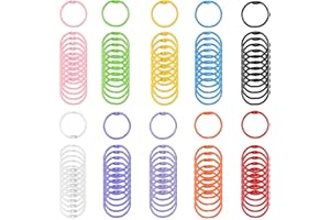 VEUWOLM 100 Anillas Encuadernar Metal Colores, 20mm Anillas Metálicas Tipo Ring, Anillo de Carpeta, Anillos de Libro, para Conector Hoja Suelta, Documento, álbumes, Folletos, Llaves, Album Recortes Artesanal