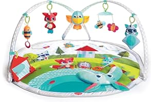 Tiny Love Dynamic Gymini, mata do zabawy dla niemowląt i siłownia z muzyką i światłami, odpowiednia od urodzenia, 0 miesięcy +, 100 x 90 cm, dni łąkowe