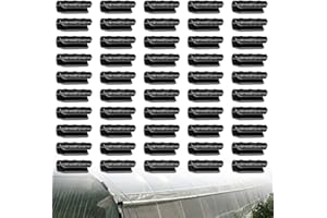 HYXODJY Juego de 50 Clips de Platstica para Invernaderos Abrazadera de Clip de Película Conectores de Tubo de Efecto Invernadero Clip de Fijación para Túnel de Carpa de Invernadero de Jardín Refugios (8CM)