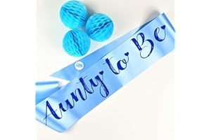 UK Baby Shower Co Ltd - Aunty to Be Baby Shower Sash - Blue
