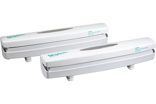 Wraptastic – lättanvänd automat för matomslag, bara dra, trycka, skär och linda in mat i pergamentpapper, aluminiumfolie, fastna omslag eller ditt favoritmaterial, tvåpack 2-pack