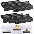 CHOWZZ Slatwall Shelves, Slatwall Panel Accessories, Floating Slat Wall Shelf Shelves for Shoes, Black Metal Flat Slat Board Accessories for Retail Display, 9 x 4 inch (5 Pcs)