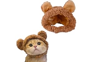 SUNTRADE Warme justierbare niedliche Katze Kostüm Bär Hut, weiche kleine Haustier Headwear Bär Hut für Katze Welpen Hund (Braun)