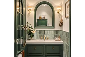 Alwayspon 10 Sheet 12''x 12inch Retro Green Subway 3D Self Adhesive Wall Tile Sticker Transfers, Peel and Stick Self Adhesive Waterproof Splashback Stick on Tile Decals for Kitchen Bathroom Wall