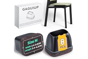 GAGUIUP Tapas protectoras para patas de silla con fieltro, 8 unidades, protección para el suelo de las piernas, para sillas de cama, protección de suelo, para suelos de madera, longitud 32 – 42 mm,