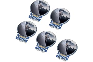 YELUFT 5 Stück 1,28 Zoll TFT Display Rund 240 x 240 Pixel RGB 65.000 Farben GC9A01 Treiber SPI-Schnittstelle Selbstleuchtende Displayplatine für Arduino/Raspberry Pi/ESP32