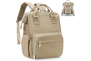 BOXSAM Sac à Dos Ordinateur Portable 14 Pouces, Sac à Dos de Voyage Grande Vert Homme Femme Antivol Imperméable avec USB Charging Port pour Loisir, Scolaire