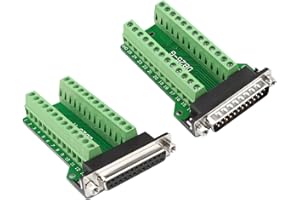 Futheda DB25 D-SUB Connettore scheda di interruzione porta maschio e femmina 25 pin adattatore a 2 file RS232 senza saldatura PCB Board a morsettiera modulo di interruzione scheda con viti a pollice