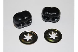 celloexpress Pack of 2 - Black Animal Noses 20mm Metal Backs - Teddy Bear & Soft Toy Making Detailed Noses