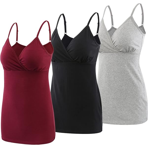 ZUMIY Zwangerschapstop voor borstvoeding, zwangere borstvoedingsshirt, katoen, V-hals, geribbelde taille, dubbele laag tanktop (L, geel print groen patroon/2-pack