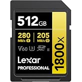 Lexar Gold Serisi Profesyonel 1800x 512GB SDXC UHS-II U3 Hafıza Kartı