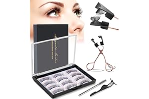 DASPEED Ciglia Finte Magnetiche, 3D Ciglie Magnetiche Naturale, Fake Lashes Magnetic Senza Eyeliner, Riutilizzabili Kit Estensione Ciglia Completo, Magnet Eyelashes Con Pinze (Nero, 3 Paia)