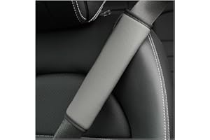 CGEAMDY 2 Piezas Almohadillas Protectoras Para Cinturón De Seguridad, Protegen Hombro Cuello Cómodas Almohadilla Para Cinturón, Almohadillas Protectores De Coche De Cuero, Para Viajar(Gris)
