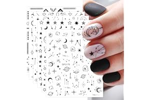 JMEOWIO pentagram Naklejki na Paznokcie 12 Arkuszy Nail Art Sticker Samoprzylepne Naklejek na Paznokcie Dekoracji Paznokci