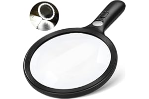 ‎KIBTOY Lupe mit 24 LEDs und 1 UV-Licht, 20X und 30X Leselupe, Große Linsen & Leicht, Ideal für Senioren, Kinder, Münzen, Juweliere und Hobbys