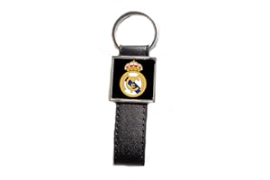 PRINT CORNER Porte-clés Acier/Simili Cuir Logo Football Real Madrid