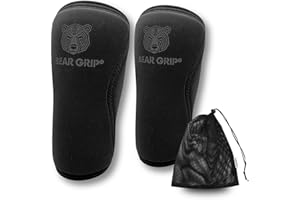 BEAR GRIP - Premium 7mm Compression & support knee Sleeves (Pair) For High Performing Athletes Keep Fit Without Damaging Your Knee