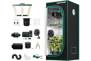 ‎MARS HYDRO MARS HYDRO Smart Growzelt Komplettset mit Smart Controller43,FC-E1500 App Fernbedienung Dimmbar Light,80X80X160cm 1680D Grow Box Komplettset,4" App-Steuerung Automatischer Belüftungssat