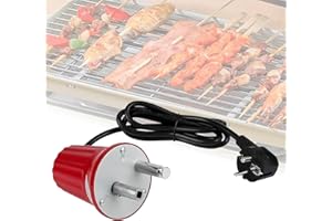 EXLECO Moteur de Barbecue Moteur électrique de Gril Rôtissoire DC 220V 230V 240V à Faible Bruit Motor Rotateur destiné à Barbecue extérieur Portables Accessoire pour Support de Rôti de Barbecue Rouge