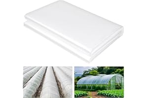 Wieerda Extra Thick Polythene Plastic Sheeting, 2M x 3M Plastic Dust Waterproof Sheets, Toughness Clear Garden Grow Polytunnel Cover Sheets for Farming, Gardening, Agriculture, Painting Work