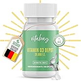 Vitabay - Vitamin D3 Depot 20.000 I.E. - 120 Vegane - Hochdosiert 20000 Vitamin D Tabletten - Vit D Kapseln Vit D3 20000