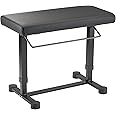 K&M 14080 Piano Bench Uplift Black - Steel, Leatherette - Padded Keyboard Seat Height Adjustable with Gas Lift