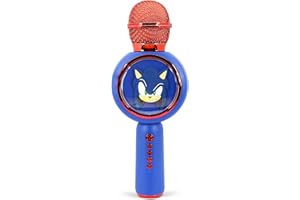 OTL Technologies SH1207 Sonic the Hedgehog Popsing LED Light Up Wireless Karaoke Microphone with Voice Changer Mode – Blue