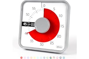 TWENTY5 SEVEN Minutnik, 60 minut, 19 cm, wizualny, do klasy, dla nauczyciela, do biura, na spotkanie, mechaniczny, dla dzieci, na egzamin, magnetyczny, szary