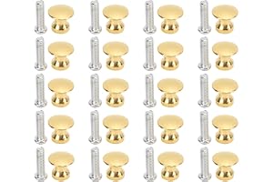 20 St Mini-rundhuvudknoppar med Skruvar, Ett Hål Litet Handtag, 12x11MM Zinklegering Enkelhåls Smyckeskrin Vintage Skåp Runt