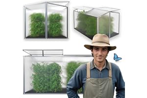 GARMIO® Gewächshaus Protea Klein, Alu Frühbeet, Mini-Gewächshaus, Treibhaus, Frühbeetkasten, Pflanzenbeet, Anzuchtbeet, Tomatenhaus, Pflanzenhaus für Garten, mit 4X Hering