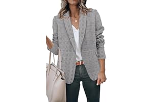 CZIMOO Blazers de Mujer Luz Trajes Casuales de Manga Larga Invertida para el Trabajo Diario