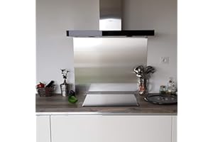 AluCouleur Crédence Composite Aspect INOX Brossé - 10 Tailles - Hauteur 70 cm x (échantillon)