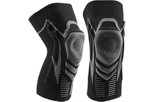 SUPERWSLING Kniebandage Sport, XL, Kniestütze mit Silikonband und Federn, Atmungsaktiv, rutschfest, 3D-Gewebe für Sport und Alltagsaktivitäten