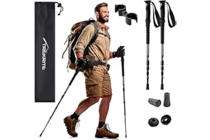 Trekrite Compact Traveller’s Walking/Hiking/Trekking Poles/Sticks - 4-Section Unisex (2pc / set/pair) - UK Based Company