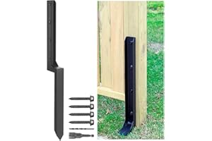 ANMAS POWER Heavy Duty Steel Fence Post Repair Stakes - 1 Pack Ground Spike for Tilted/Broken Wood Fence Post