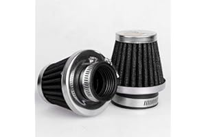 FLEYMU Filtre Maille Sport Haute Puissance Filtres à Air Noir de Moto de Voiture Reniflard de Filtre à Air Sport Modifié Universel Racing Tuning pour Accessoires de Voiture Cyclomoteur Moto VTT (2 Pièces)