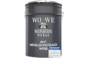 WO-WE Metallschutzlack 4in1 Metalllack Metallfarbe Metallschutzfarbe W908 Schwarz - 2.5L