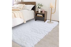Tinyboy-hbq Tappeto Peloso Soggiorno Tappeti Shaggy Comodo e Liscio Tappeti da Soggiorno Tappeto Moderno Antiscivolo Adatto per Camera da Letto Camera dei Soggiorno Decorazione(bianco, 185 * 185cm)