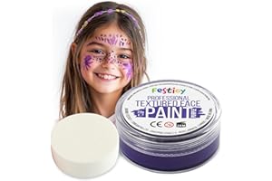 Festicy Peinture Violette pour Visage I 20g avec Éponge | Certifié EN 71-3 & Reach | Peinture Visage I Maquillage Carnaval Enfant deguisement princesse costume femme carnaval maquillage pour enfants