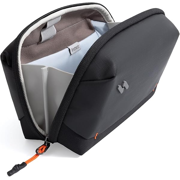 Custodia Porta Cavi E Accessori Elettronici In Nylon Nero - Organizer Da Viaggio Per Caricabatterie, Auricolari E Cavi, Leggera E Multiscomparti