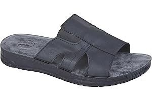 Fashion Star Mens Walking Summer Slip On Memory Foam Wide Fit Beach Sandals Mules Shoes Size