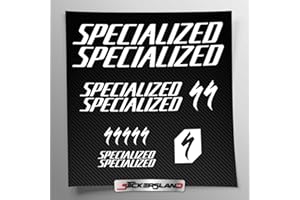 Stickersland® - Kit de adhesivos compatibles con cuadro MTB Mountain Bike y casco | Calcomanías adhesivas para bicicleta con letras y logotipos | Stickersland® (blanco brillante)