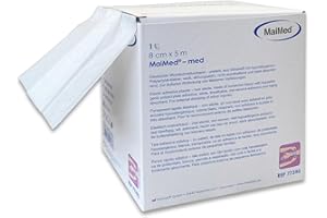 ‎SAXOMED Pflaster Rolle 8cm x 5m Pflaster Box Wundpflaster Heftpflaster - Elastisch Weiß Sensitiv - Starke Klebekraft