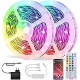 WEILY Bluetooth Striscia LED, LED Striscia 10M SMD 5050 RGB Strisce Luminose con Controller Sincronizza con la Musica Adatto 