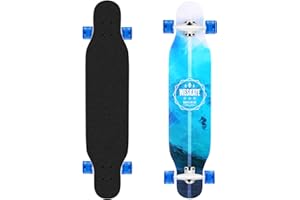 WeSkate Longboards - Skateboard da 106,7 cm, per ragazze, adulti, principianti, completo con cuscinetti ABEC-9, 8 strati in acero Drop-Through Freeride Skateboards Cruiser con strumento