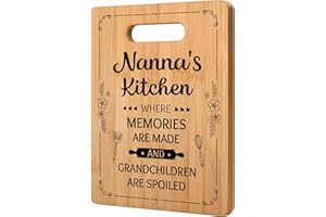 GLEEVARA Nanna Gifts from Grandchildren, Nanna Mothers Day Gifts - Unique Handmade Bamboo Cutting Board, Nanna Birthday Gifts, Kitchen Gifts for Nanna, 11"x8.5"