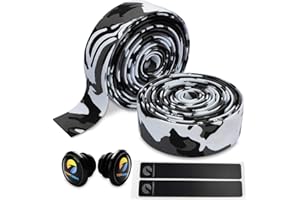 TOPCABIN Comfort GEL Road Bike EVA Handlebar Tape Bike Bar Tape Camouflage Series Tape with Reflective Bar Plugs