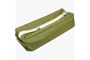 Perpetual Bolsa Esterilla de Yoga Pilates Algodón Orgánico 100% Ecológico Funda Transporte Viaje Mat Bag Correa Ajustable con Bolsillos Interior Tamaño Grande Ancha Compatible